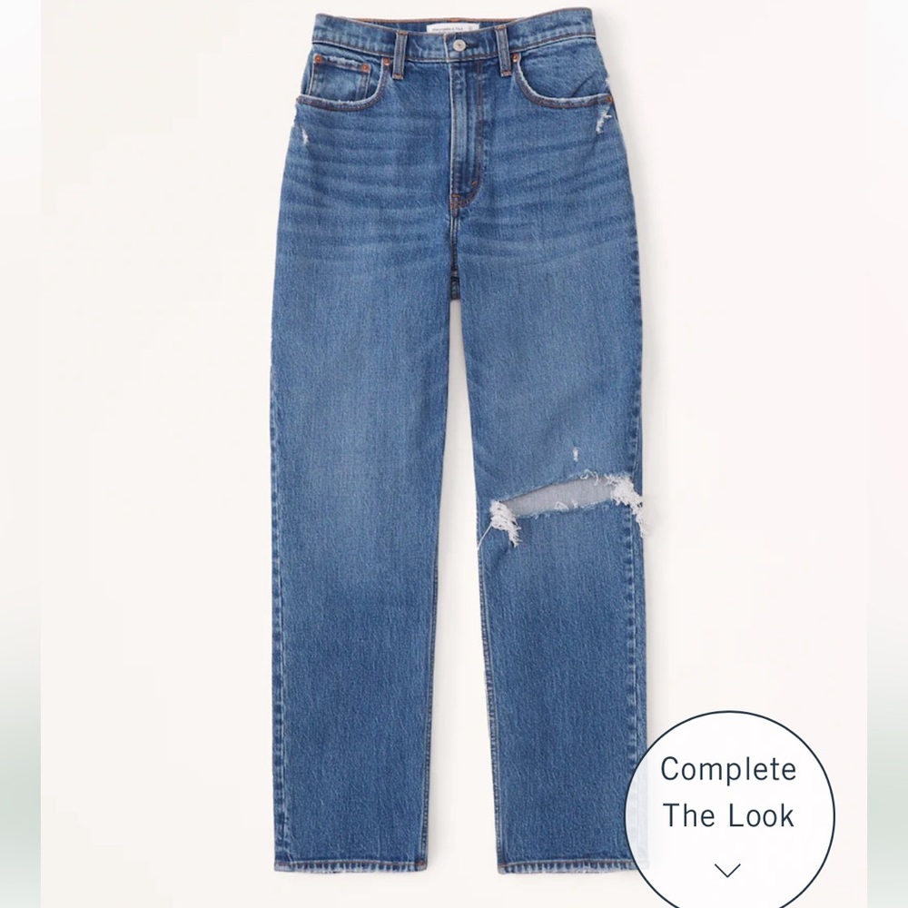Abercrombie curve love ankle straight ultra high rise